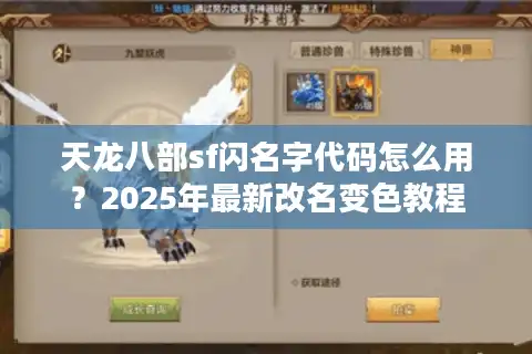 天龙八部sf闪名字代码怎么用？2025年最新改名变色教程