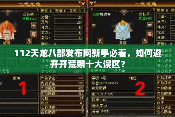 112天龙八部发布网新手必看，如何避开开荒期十大误区？