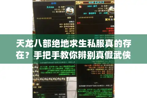 天龙八部绝地求生私服真的存在？手把手教你辨别真假武侠吃鸡