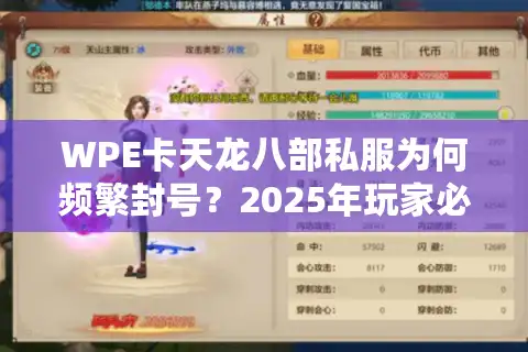 WPE卡天龙八部私服为何频繁封号？2025年玩家必看防封指南