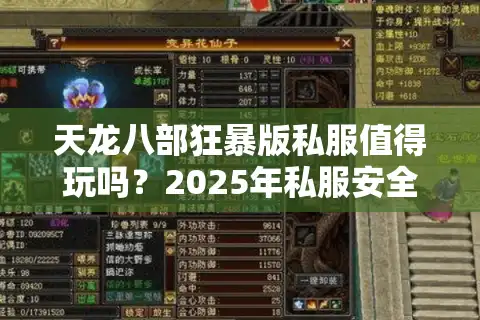 天龙八部狂暴版私服值得玩吗？2025年私服安全隐患全解析