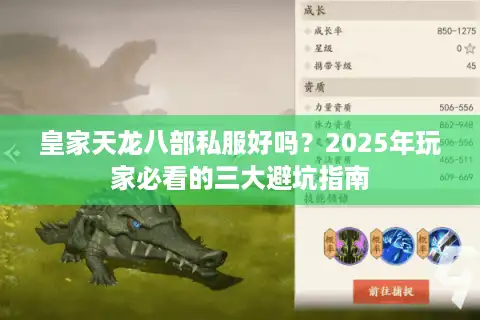 皇家天龙八部私服好吗？2025年玩家必看的三大避坑指南