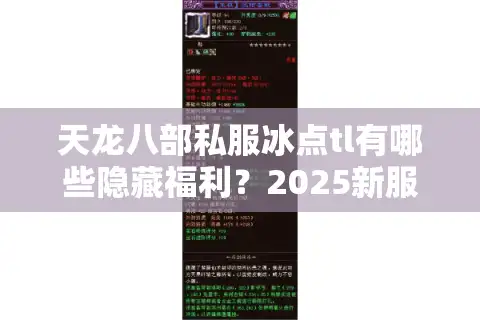 天龙八部私服冰点tl有哪些隐藏福利？2025新服开荒必读攻略