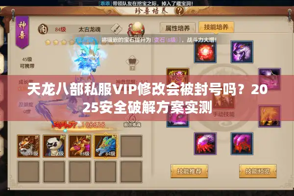 天龙八部私服VIP修改会被封号吗？2025安全破解方案实测