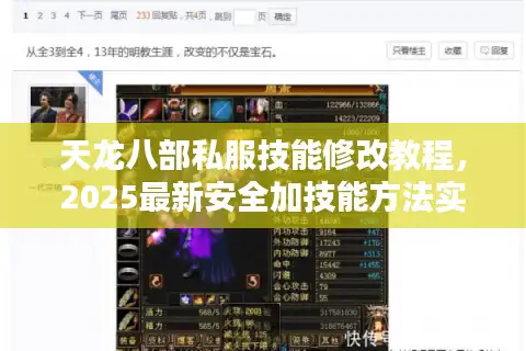 天龙八部私服技能修改教程，2025最新安全加技能方法实测