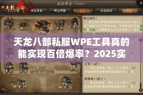 天龙八部私服WPE工具真的能实现百倍爆率？2025实测数据揭秘