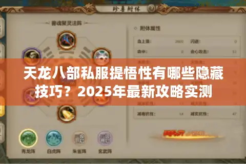 天龙八部私服提悟性有哪些隐藏技巧？2025年最新攻略实测