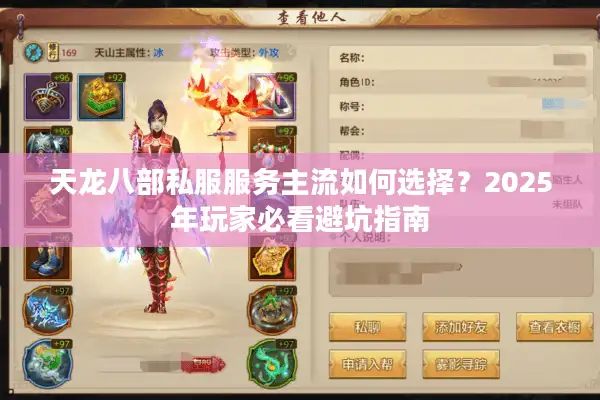 天龙八部私服服务主流如何选择？2025年玩家必看避坑指南