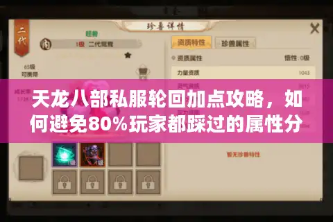 天龙八部私服轮回加点攻略，如何避免80%玩家都踩过的属性分配坑？