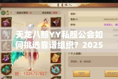 天龙八部YY私服公会如何挑选靠谱组织？2025年最新避坑指南