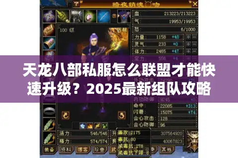 天龙八部私服怎么联盟才能快速升级？2025最新组队攻略揭秘
