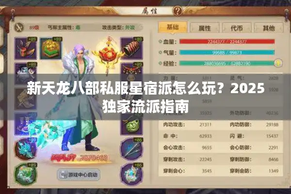 新天龙八部私服星宿派怎么玩？2025独家流派指南